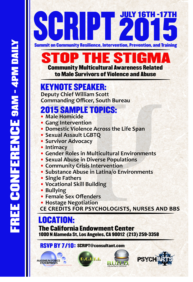 NCFM will have several speakers at the SCRIPT 2015 STOP THE STIGMA conference in Los Angeles