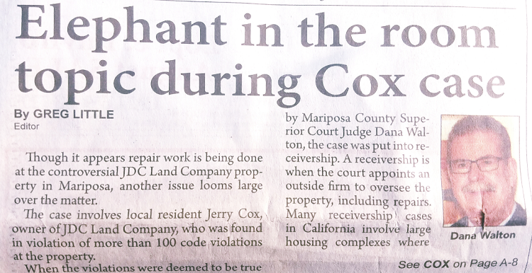 NCFM Jerry Cox persecution update, Elephant in the room