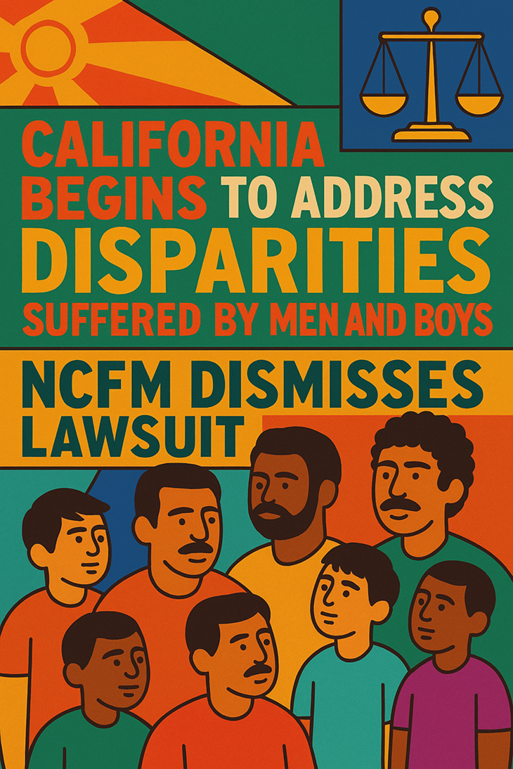 NCFM Dismisses Lawsuit – California begins to address disparities suffered by men and boys…